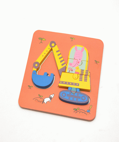 ( Children's puzzle in the shape of ( an excavator ( Children's puzzle in the shape of ( an excavator