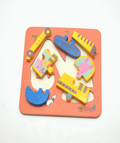 ( Children's puzzle in the shape of ( an excavator ( Children's puzzle in the shape of ( an excavator