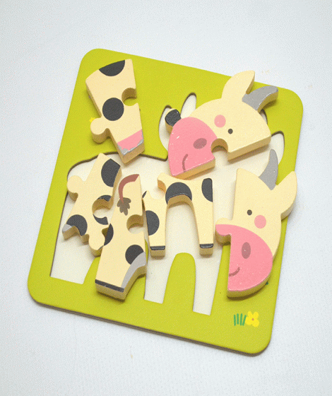 ( Children's puzzle in the shape of ( Cow ( Children's puzzle in the shape of ( Cow