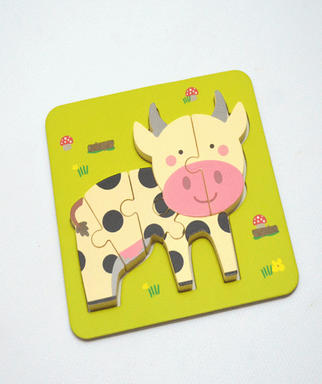 ( Children's puzzle in the shape of ( Cow ( Children's puzzle in the shape of ( Cow