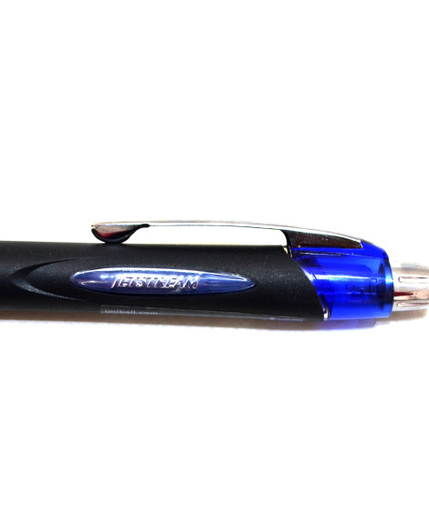 Blue zipper ballpoint pen